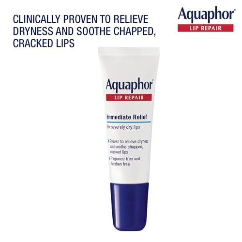 Aquaphor Lip Repair Ointment, Value Pack, 2 x 0.35 FL OZ | Lip Balm Moisturizer with Vitamins and Shea Butter, Immediate Severely Dry Lip Relief, Paraben and Fragrance Free