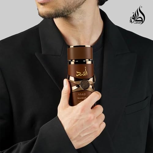Lattafa Asad Bourbon for Unisex Eau de Parfum Spray, 3.4 Ounce / 100 ml | for Unisex