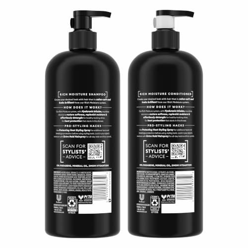 TRESemmé Rich Moisture Hydrating Shampoo & Conditioner Set 28 oz 2 Pack | Moisturizing for frizz-prone hair, Restores damaged hair, Moisturizes & detangles, Shampoo and Conditioner set