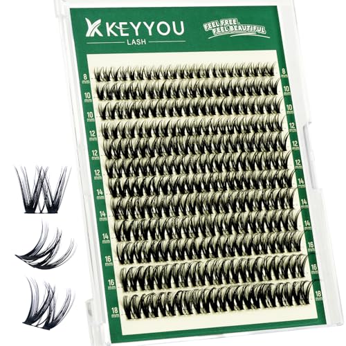 KEYYOU Flora Lash Clusters D Curl Wispy Flaunt Eyelash Extensions F01