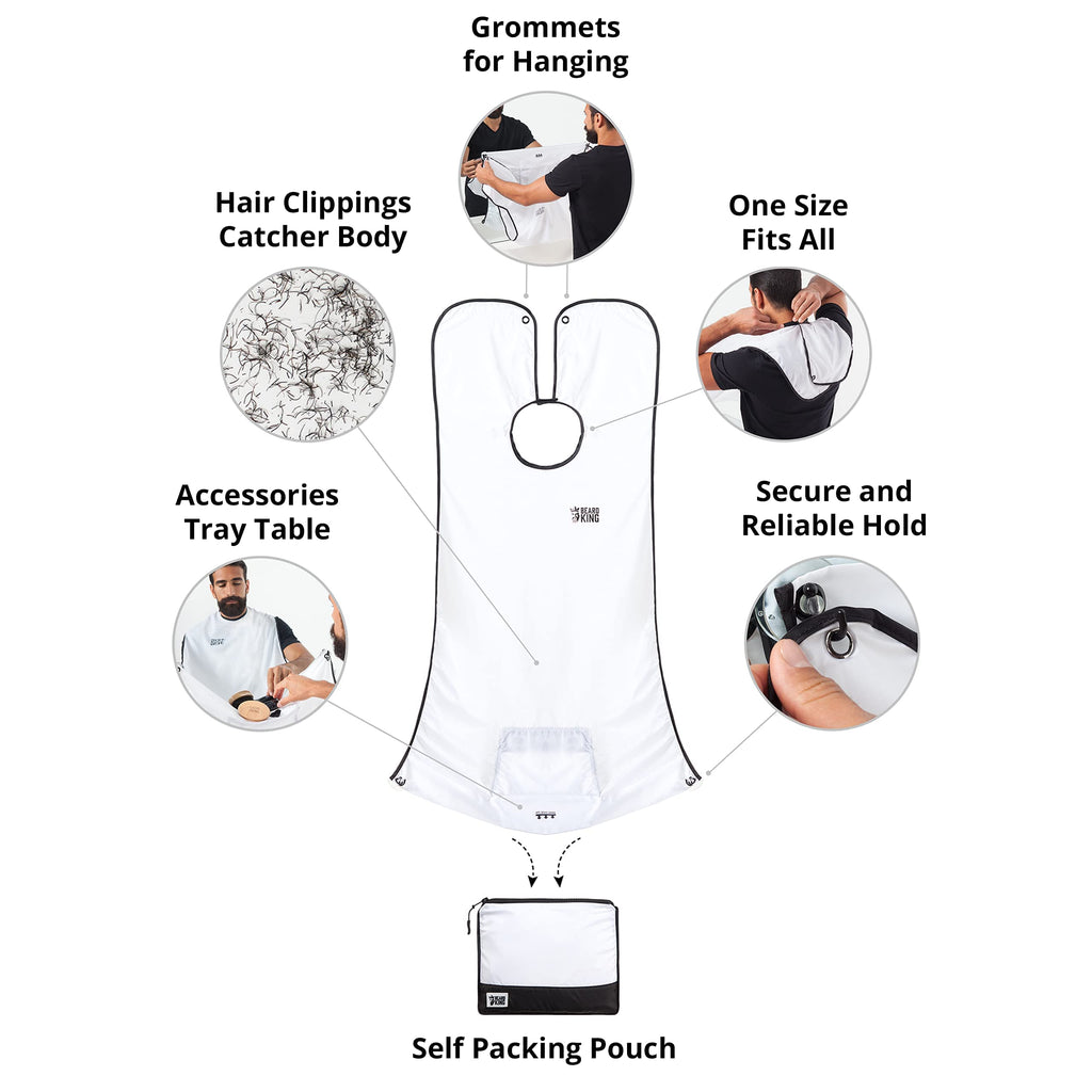 BEARD KING Beard Bib Apron - As Seen on Shark Tank – Gifts for Him, Stocking Stuffers for Men, Mens Gift