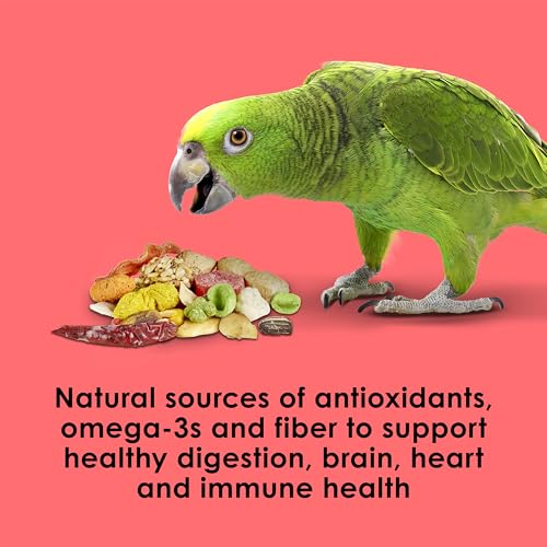 Kaytee Fiesta Parrot Food for Large Birds, 2.5 Pounds | Fun feeding. Bird food with fruits, veggies, grains. Bird seeds, shapes and textures for natural foraging