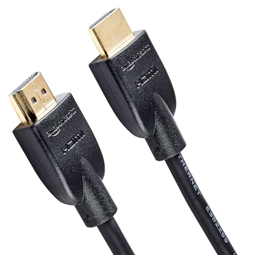 Amazon Basics HDMI Cable, 6ft, 4K@60Hz, High-Speed 4K HDMI 2.0 Cord with Ethernet, 18Gbps, 2160p, 48 bit, Compatible with TV/PS5/Xbox/Roku/Blu-ray, Black