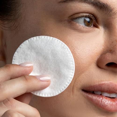 Cliganic Premium Cotton Rounds for Face, Makeup Remover Pads, 300 Count | 100% Pure, Lint-Free, Hypoallergenic, Soft & Absorbent for Toner & Serum, Gentle Facial Use, No Shedding