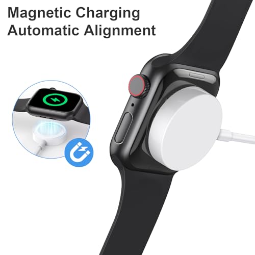 Fast Charger for Apple Watch Charger, 3.3FT USB A iWatch Charger, White | Fast Charging Magnetic Wall Plug/Charger Block Portable Travel Essentials Series 11/10/9/8/7/6/5/4/3/2/1/SE/SE2/SE3