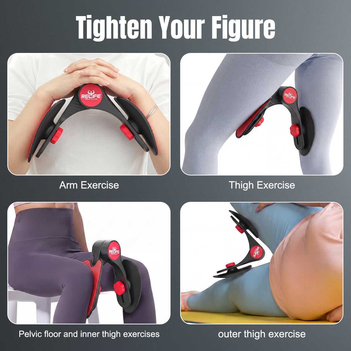 Thigh Exerciser Machine, Inner Leg Trainer, Thigh Trainer with Non-Slip Pads
