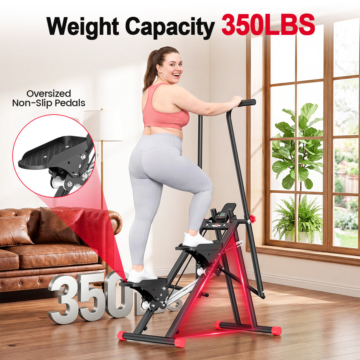 RELIFE REBUILD YOUR LIFE Indoor Stair Climber Compact Stair Stepper for Cardio Training Full Body Stairmaster Workout Machine with Extended Step Range