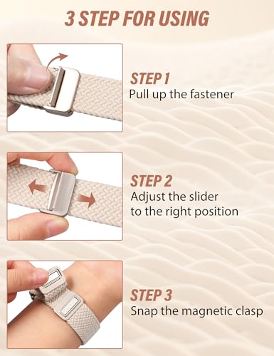 Braided Stretchy Band with Magnetic Clasp for Apple Watch Bands Women Men | 38/40/41/42/44/45/46/49mm, TOYOUTHS Dressy Celtic Metal, Elastic Strap, for iWatch Series 12 11 10 9 8 7 6 5 SE/Ultra 4 3 2 1