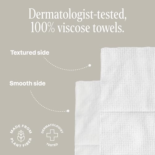 Cliganic Face Towels XL, Disposable Makeup Remover, Soft Dry Wipes, 50 ct | Ultra-Absorbent, Gentle Facial Cloths for All Skin Types, Hypoallergenic, Lint-Free Cleansing, Pamper Your Face, Feel Fresh