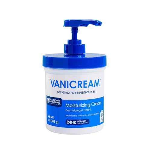 Vanicream Moisturizing Cream, Body & Face Moisturizer, 16 Oz Pump Dispenser | Formulated without Common Irritants for Sensitive Skin, Restores Moisture and Soothes Irritated, Cracked or Itchy Skin