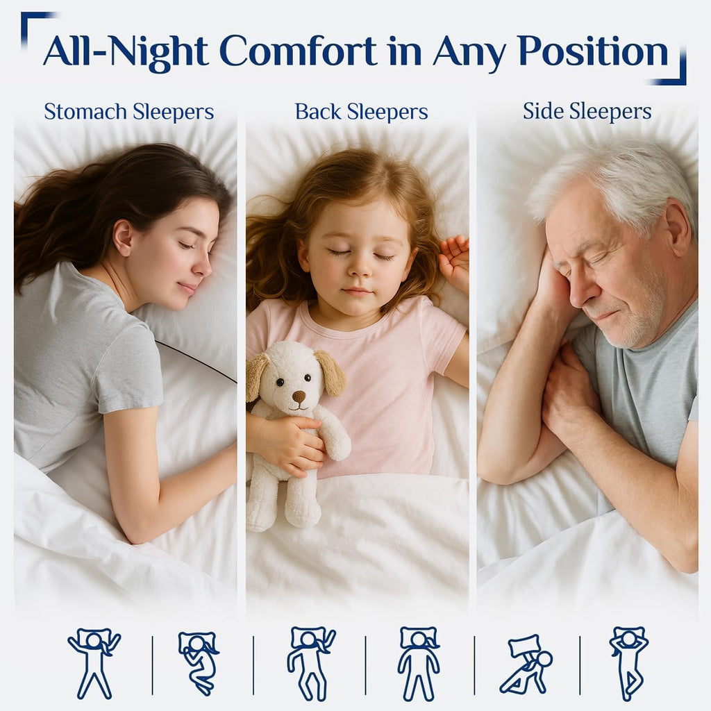 JOLLYVOGUE Pillows Standard Size Set of 2, Cooling and Firm Pillows with Oeko-Tex Certified Down Alternative Filling for Side, Back, and Stomach Sleepers, Hotel Collection