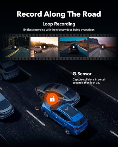 WOLFBOX G930 10'' 4K Rear View Mirror Camera with 64GB Card,5.8GHz WiFi | Dash Cam Front and Rear with WDR,Touch Screen Rearview Mirror Backup Camera,Night Vision,Parking Monitor,Reverse Assist,GPS