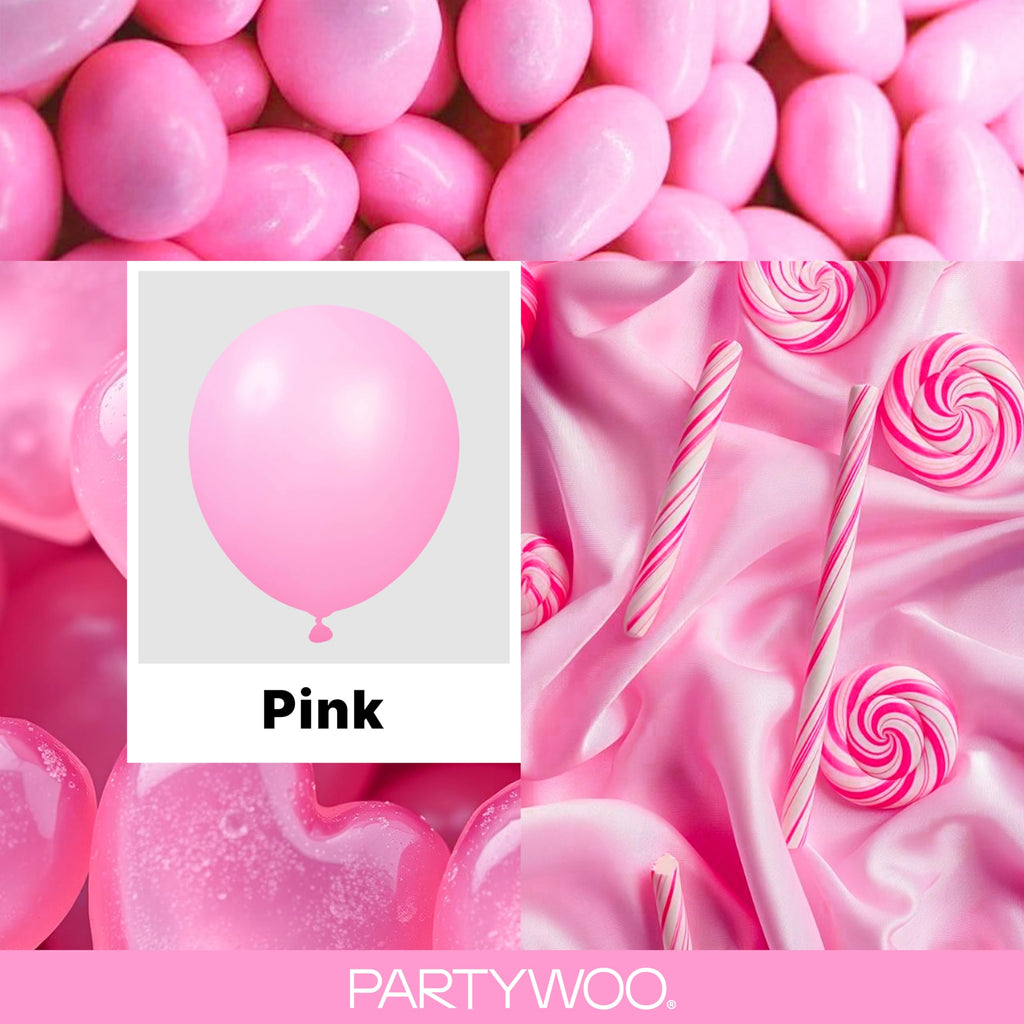 PartyWoo Pink Balloons 127pcs Matte Pink Balloons Different Sizes | 36 18 12 10 5 Inch for Baby Shower Valentine's Day Princess Bachelorette Birthday Valentine's Party Decorations Pink-Y11