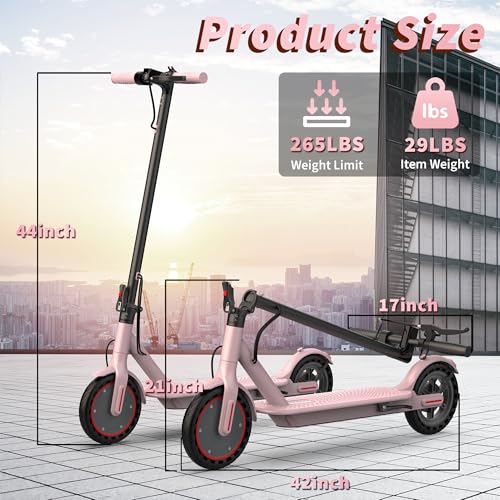 Electric Scooter - 350W/500W Motor, 8.5"/10''Solid Tires, Up to 19/22MPH& 16/21/23Miles Long-Range Portable Commuting Scooter for Adults with Double Braking System