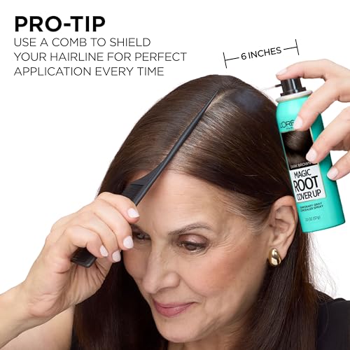 L'Oreal Paris Magic Root Gray Hair Cover Up, Dark Blonde, 2 oz | 100% Gray Hair Coverage with Buildable, Lightweight, and Transfer-Resistant Spray, Temporary Formula, Ammonia-Free