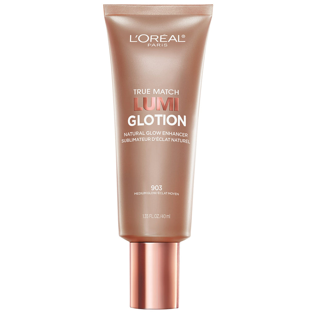 L'Oreal Paris Makeup True Match Lumi Glotion, 903 Medium, 1.35 fl oz | Natural Glow Enhancer, Illuminator Highlighter, Bronzing Drops For a Sun-Kissed Glow For Face and Body