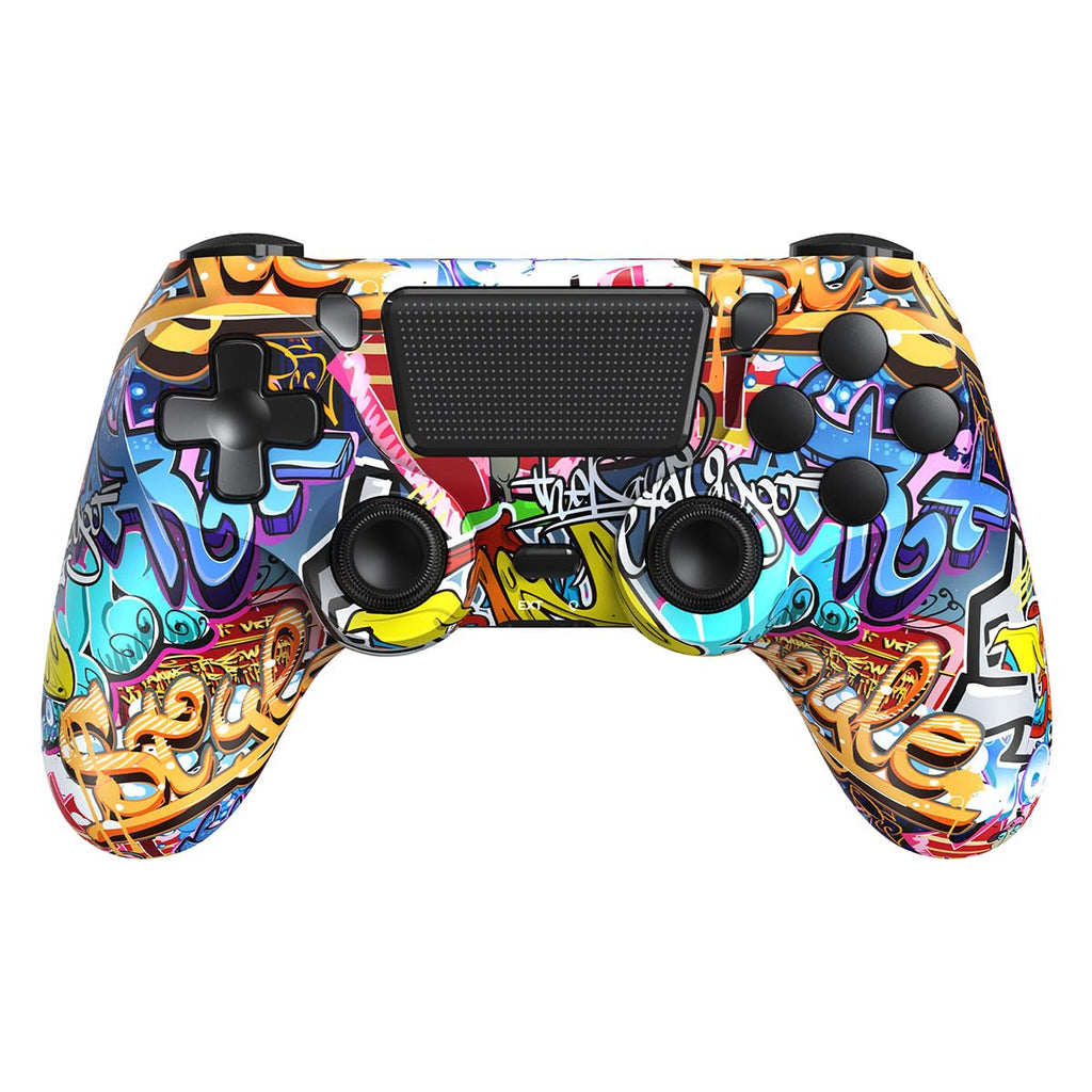 TIANHOO Wireless Controller Compatible with PS4/Pro/Slim | with Vibration Feedback, Motion Sensing, Touchpad, Light Bar, Share, 3.5mm Headphone Jack(Graffiti)