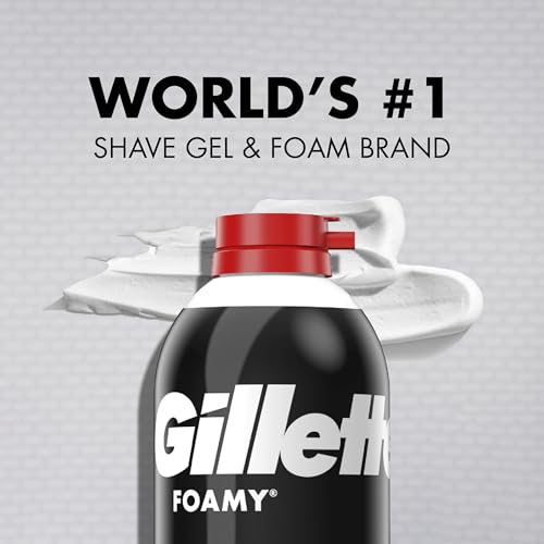 Gillette Foamy Classic Shave Foam for Men, Protection Against Shaving Irritation, Quick and Smooth Shave, shaving cream, 14.9 Oz