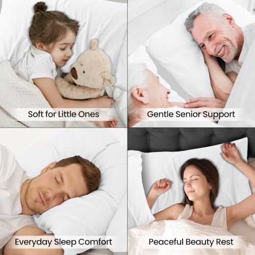 Pillow Covers Queen Size Set of 4, Soft and Comfy Pillow Cases, White | Hotel-Style Comfort, Extra Soft With Envelop Closure for Kids, Women & Men