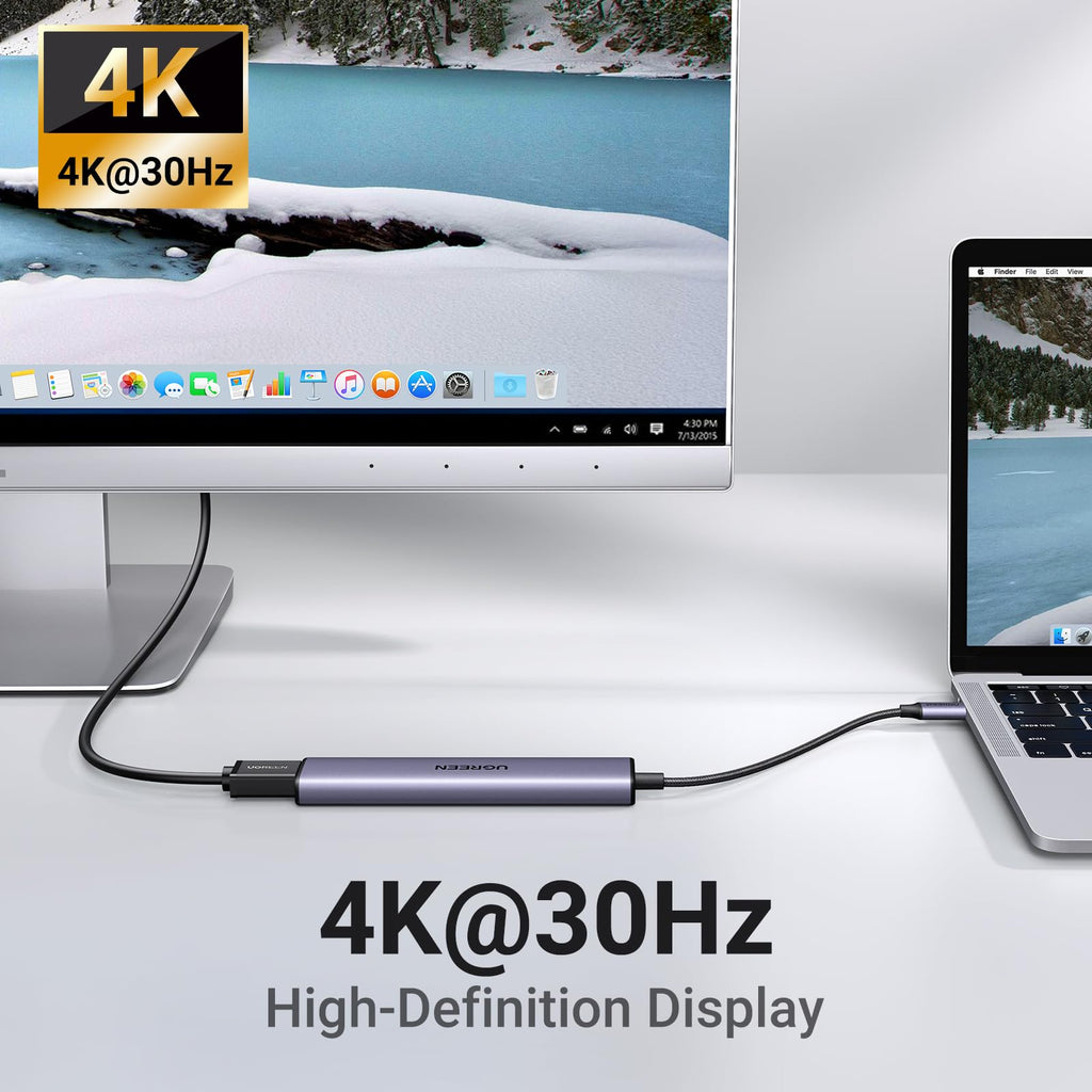 UGREEN USB C Hub 5 in 1 Multiport USB Adapter 4K HDMI, 100W Power Delivery | 3 USB-A Data Ports, USB C Dongle,compatible with MacBook Pro/Air M5/M4/M3/M2/M1, iPad Pro, iMac, iPhone 17 Pro/Pro Max