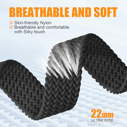 Magnetic Braided Stretchy Loop - Compatible with Apple Watch Band Women Men | 42mm 46mm 40mm 41mm 44mm 45mm 38mm 49mm Sport Solo Loop,Elastic Fabric Nylon Strap for iWatch 12 11 10 9 8 7 6 5 4 3 SE Ultra