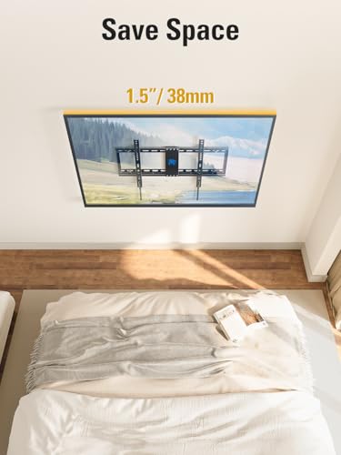Mounting Dream Tilting TV Wall Mount for Most 37-90 Inch TVs up to 132lbs | Low Profile TV Mount Fits 16", 18", 24" Studs, Max VESA 600x400mm, Wall Mount TV Bracket with Quick Lock & Release, MD2268-LK