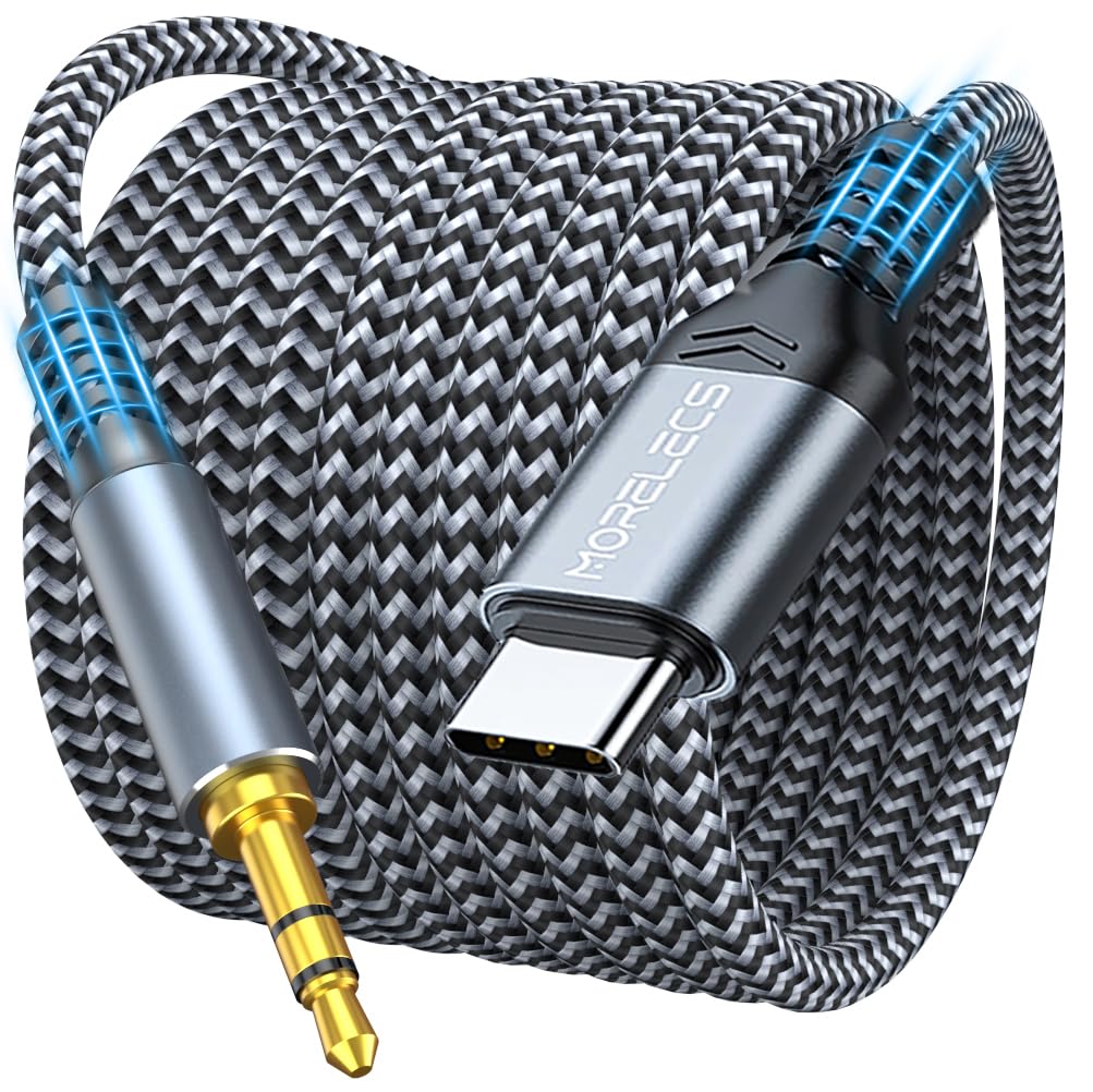 MORELECS USB C to 3.5mm Audio Aux Cable 3.3FT - Aux to USB C for Car Stereo | Aux Cord to USB C for iPhone 18/17/16/15, iPad, Galaxy S26/S25, Pixel, Laptop Perfect for Car, Speakers, Headphone