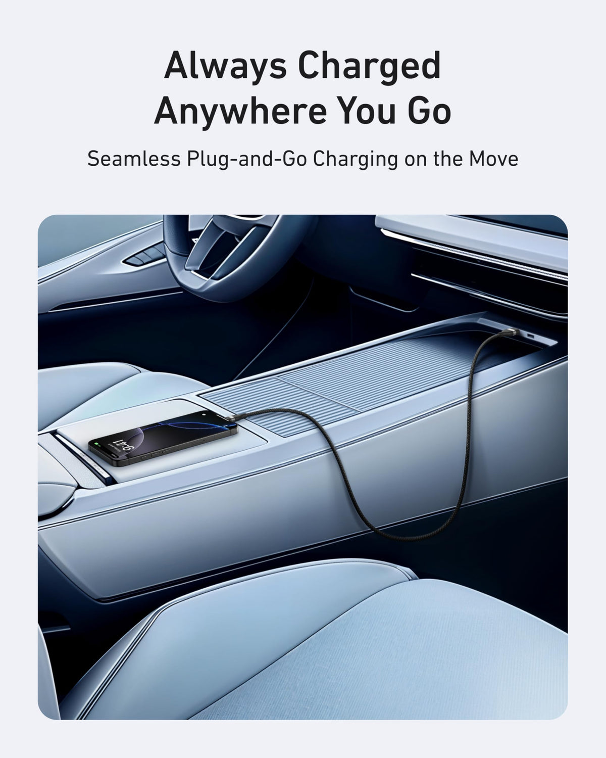 Anker Nano USB A to USB C Cable, CarPlay USB to USB C Cable (3 ft, Balck) | Upcycled-Braided Cord for CarPlay, iPhone 17 / 16 Series, Samsung Galaxy Note20, and More