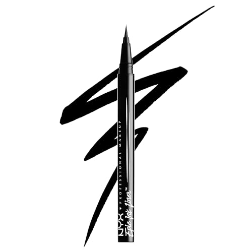 NYX PROFESSIONAL MAKEUP Epic Ink Eyeliner with Up To 24HR Wear, Black | Liquid Eyeliner with Waterproof, Smudge-proof & Transfer-Resistant Formula, Vegan & Cruelty Free