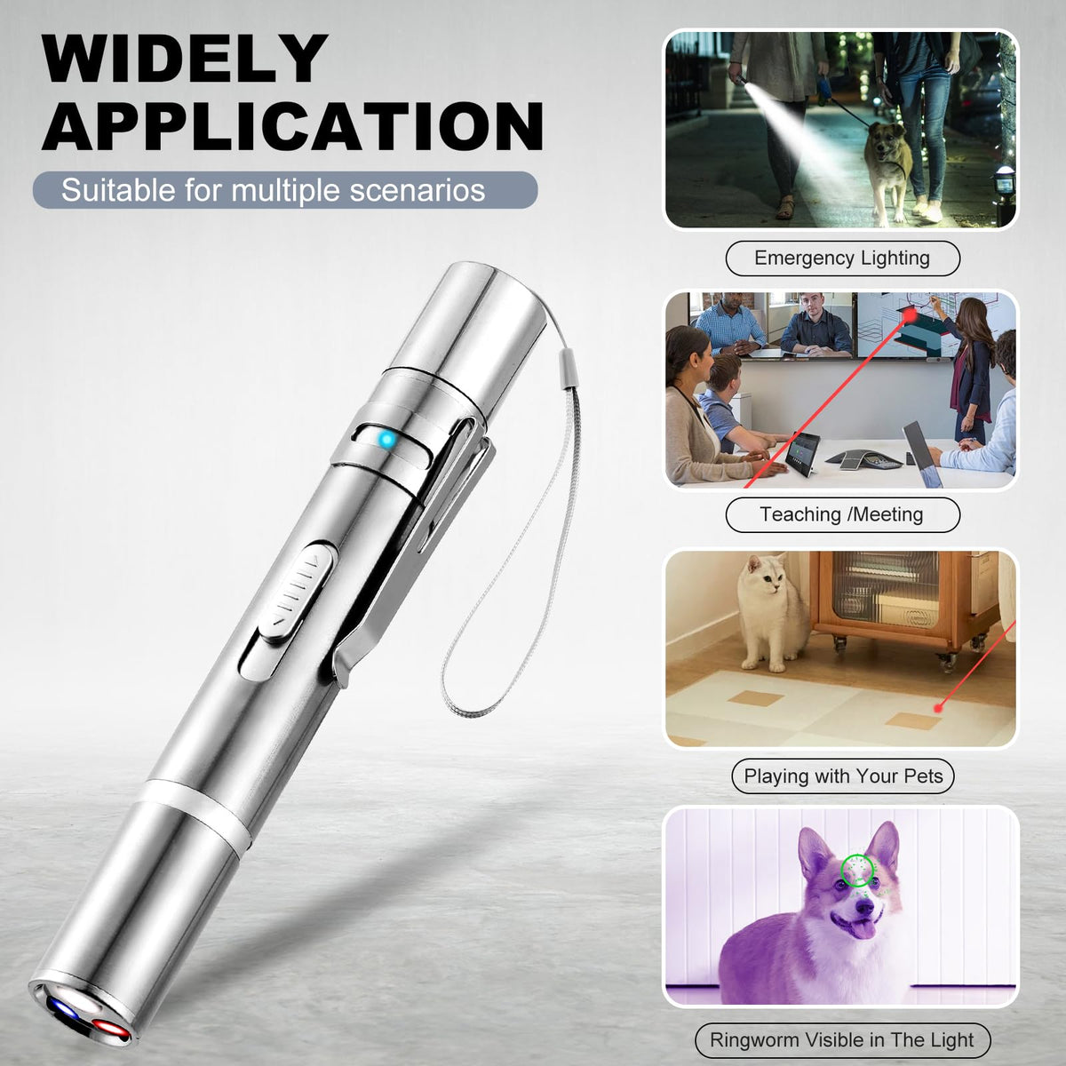 JANHER Cat Laser Pointer Toy, 3 Light Modes, 5 Fun Patterns, Interactive | Interactive pet toy for cats, dogs and birds, encouraging chase play, exercise and indoor fun with engaging light effects