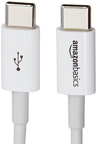 Amazon Basics USB-C to USB-C Fast Charger Cable, 480Mbps Speed, USB-IF Certified, for Fast Charging Apple iPhone 16/15, iPad, MacBook, Samsung Galaxy, Tablets, Laptops, 6 Foot, White