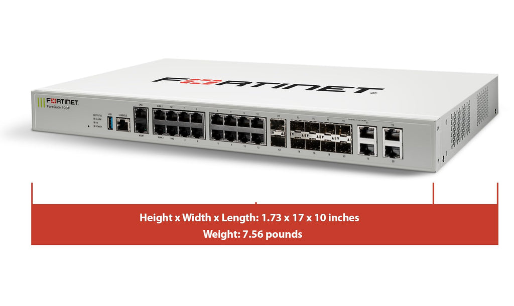 FORTINET FortiGate-100F Firewall Appliance Plus 1 Year FortiCare Premium and FortiGuard Enterprise Protection (FG-100F-BDL-809-12)
