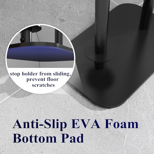 Kitsure Metal Toilet Paper Holder Free Standing, Medium, Black
