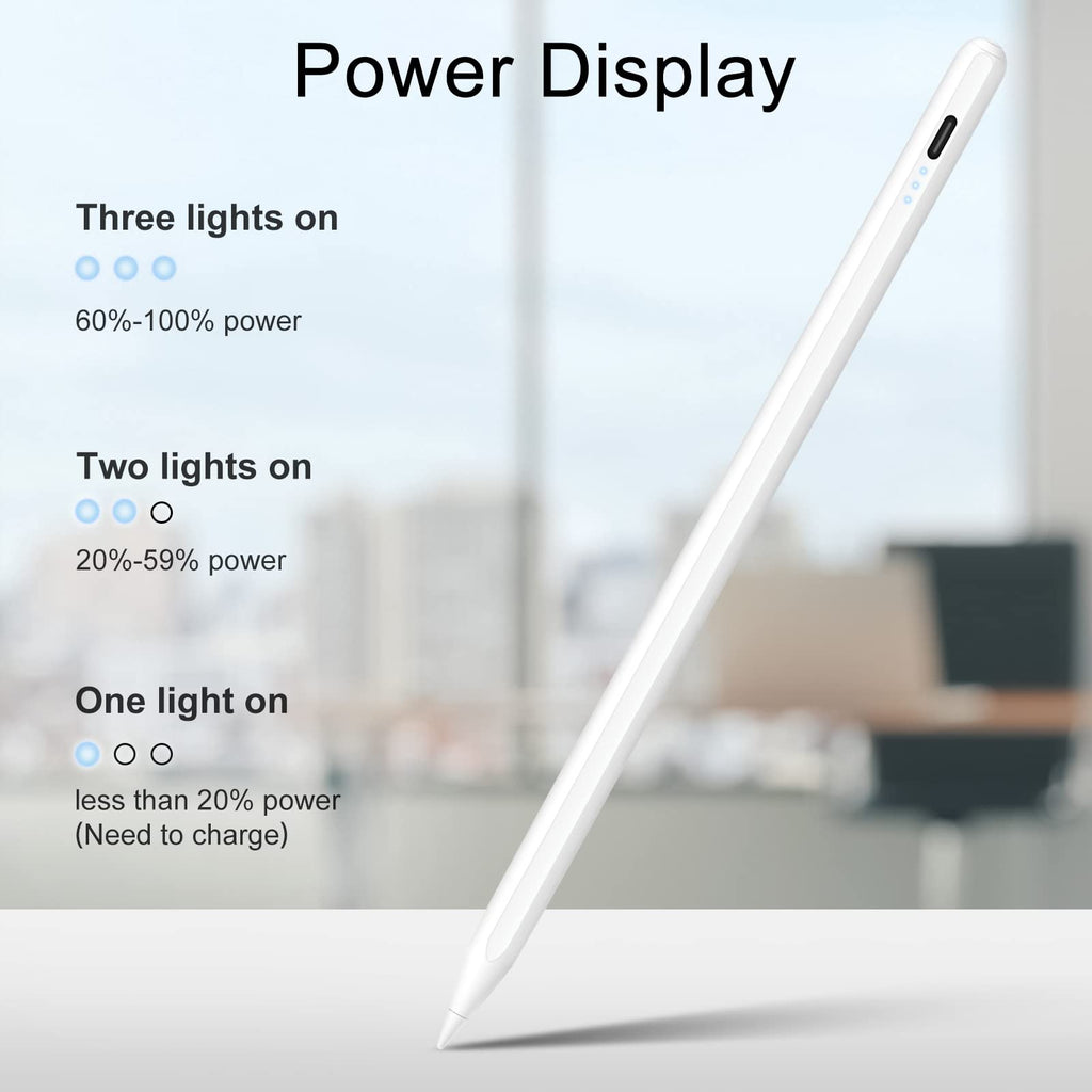 DIGIROOT iPad Pencil for 2018-2026, Plam Rejection Stylus Pen for iPad | Apple Pencil USB-C 3X Fast Charge, Tilt Sensitivity, for iPad 6-11, Pro 11"/12.9"/13, Air 3/4/5/M2/M3/M4, Mini 5/6/7-White