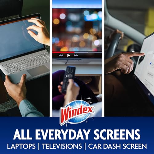 Windex Electronic Cleaning Wipes, Anti-Static & Ammonia-Free, 25 Count | Pre-Moistened Wipes for Monitors, Computer Screens, Laptops, TVs, Phones & More, Resealable Pack with Freshness Lock