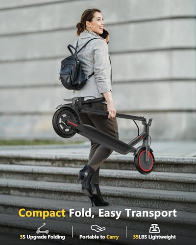 Maxshot Electric Scooter, 8.5" /10" /14" Tire, 16/19/22 Mph Top Speed, 12/16/21/27/28/49/50 Miles Long Range, Folding Escooter for Adults and Kids with Seat Bag, Dual Braking, Dual Suspension, App