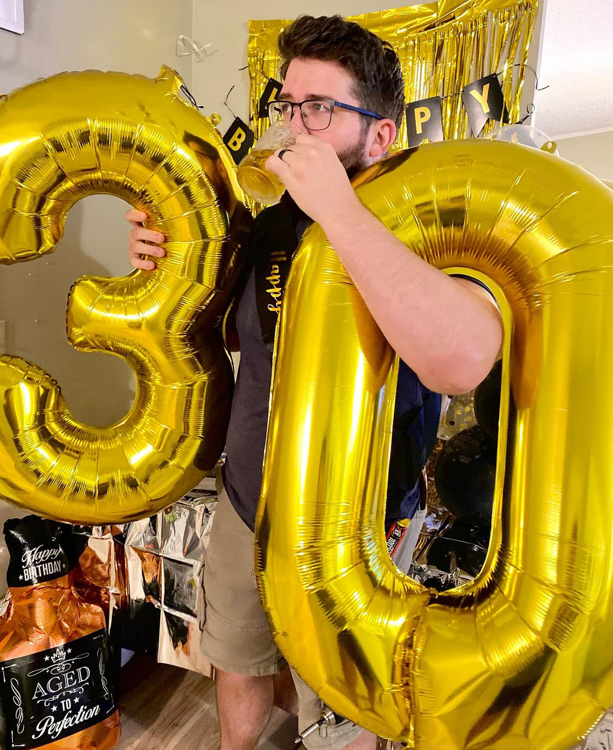 Gold 0 Balloon - Number Balloon 40 Inch, 0th Gold Birthday Decorations | Giant foil helium inflatable 10 20 30 40 50 Numbers Balloon Birthday Decorations, Gold Party Supplies for Women Men