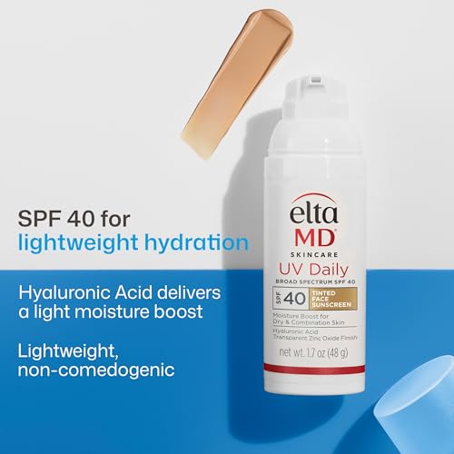 EltaMD UV Daily SPF 40 Face Sunscreen Moisturizer | Hydrates and Protects Dry Dehydrated Skin, Lightweight, No White Cast, Dermatologist Recommended, Available in Three Tints