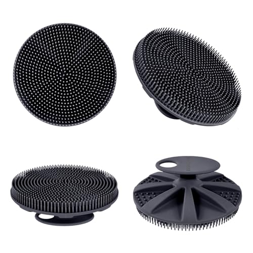 INNERNEED Food-Grade Soft Silicone Body Scrubber Shower Brush, Black