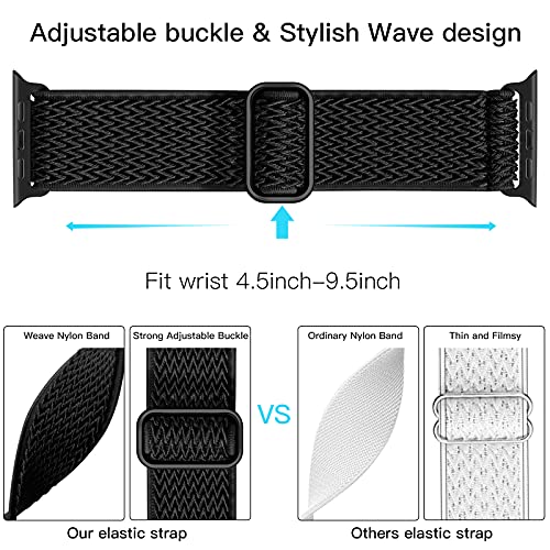 Lerobo Stretchy Nylon Band Compatible with Apple Watch Bands for Women Men | Soft Solo Loop Sport Strap for iWatch Series 12 11 10 9 8 7 6 5 4 3 2 1 SE Ultra 38/40/41/42/44/45/46/49mm, Breathable