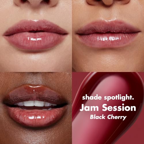 e.l.f. Glow Reviver Lip Oil, Tinted, Hydrating & Non-Sticky, Jam Session | High-Shine Tinted Lip Oil, Hydrating, Infused with Jojoba & Nourishing Oils, Glossy Formula, Vegan & Cruelty-Free