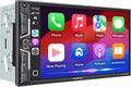 SJoyBring 7" QLED Double Din Car Stereo - Wireless Apple CarPlay & Android Auto, 240W 4.2CHN, SWC, Bluetooth, FM/AM Car Radio, 2 Subwoofers Outputs, Backup Camera