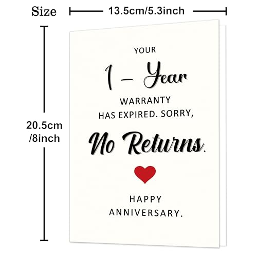 Smithtuy Funny 1st Anniversary Card, Anniversary Card Gifts for Men Women | Wedding Anniversary Cards Gifts for Husband Wife Couples, 1 Year Anniversary Cards Gifts for Boyfriend Girlfriend Him Her