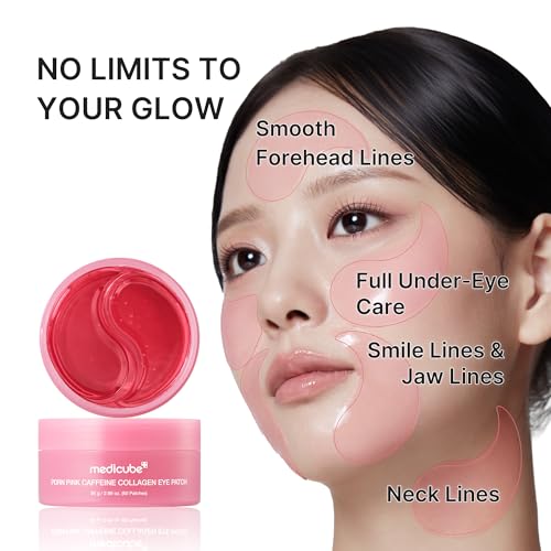 medicube Hydrogel Eye Patches with PDRN, Caffeine & Collagen (60 Counts) | PDRN Retinol & Collagen Gel Mask - Eye Patches for the appearance of Dark Circles, Undereye Bags & Firming, Korean Skincare