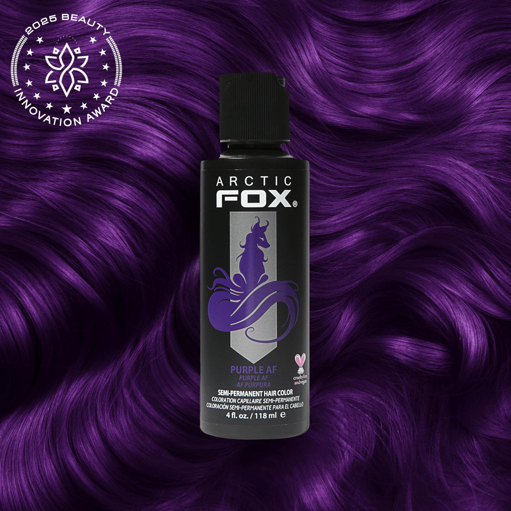ARCTIC FOX Semi-Permanent Hair Dye Purple AF - Vegan Ammonia-Free - 4 fl oz | Vivid and Vibrant, Cruelty Free, Ammonia Free, Peroxide Free, , Cream Formula
