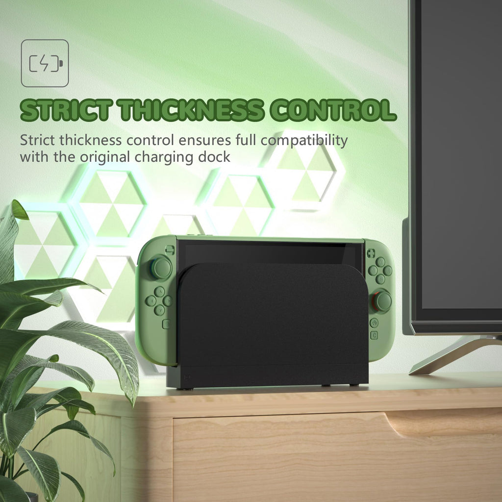 PlayVital Hard Case for Nintendo Switch 2 with Extra Stand & Thumb Grip Caps | Split Design, Dockable Protective Full-Body Shell Cover for Nintendo Switch 2 | Solid Color Series, Matcha Green