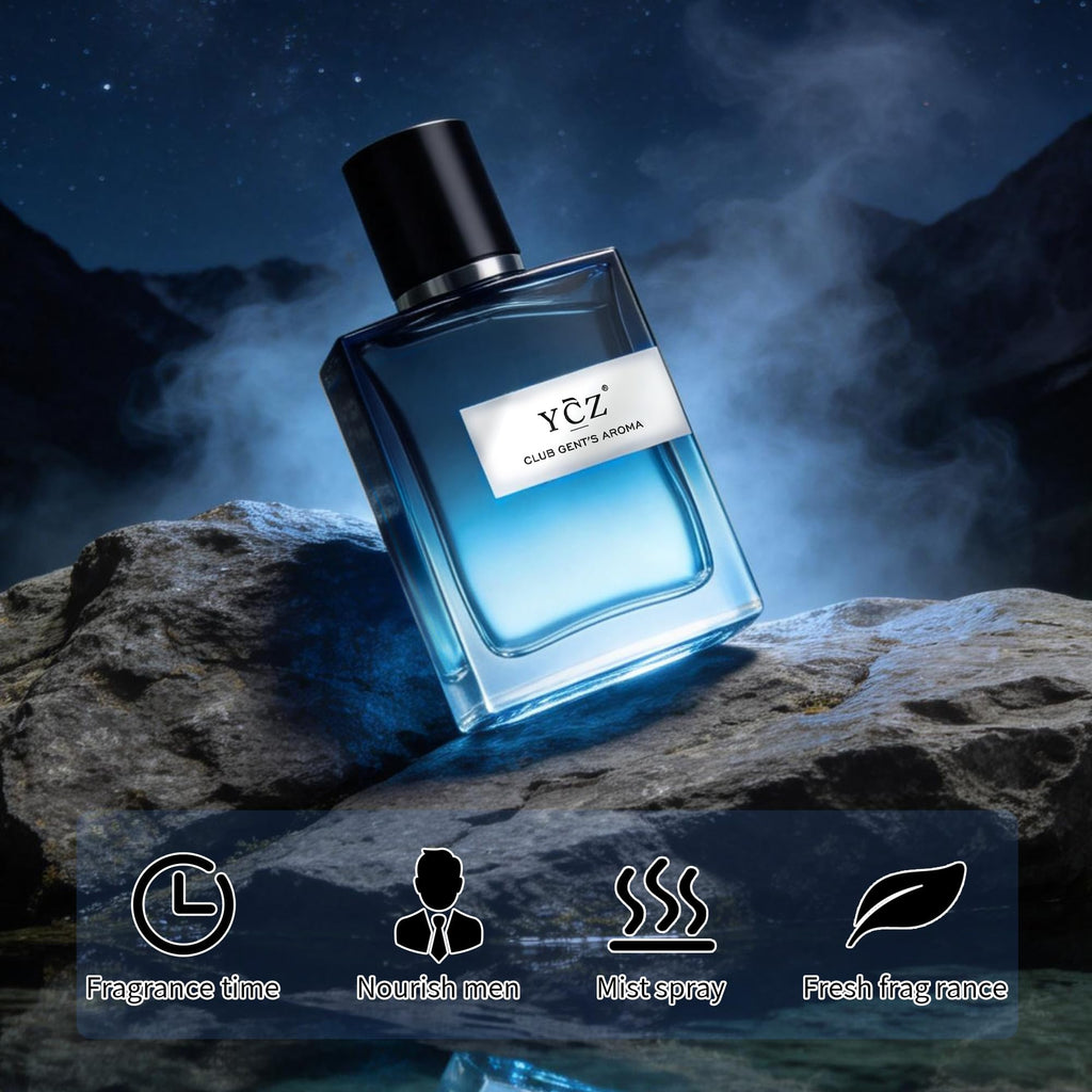 Ycz Club Gentleman's Aroma Eau de Parfum for Men, 1.7 Fl Oz | Long-Lasting Aromatic Fougere Scent with Bergamot, Ginger, and Cedarwood Notes for Parties, Date Night, and Gifts.