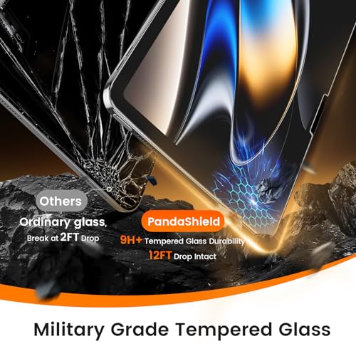 PandaShield 2 Pack for iPad 11th Gen A16/10th Gen 11/10.9" Screen Protector | 9H+ Tempered Glass,Easy-Install Tray,12FT Shatterproof,Apple Pencil Compatible,HD Clarity,Scratch Resistant,Bubble-Free