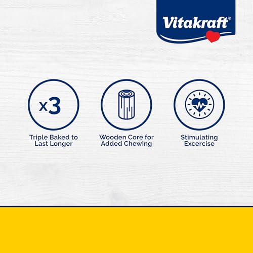 Vitakraft Crunch Sticks Parakeet Treat Vrty Pk Orange/Egg/Banana-3 Sticks | Variety Flavor Coating, Baked Crispy Mix, Natural Wood Center, Encourages Foraging Chewing, 3 Count Pack
