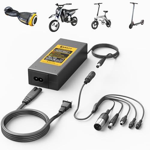 Carsty Hoverboard Charger 42V, Electric Scooter Charger with 5-in-1 Plugs | UL-certified 1.5A fast charging, compatible with Jetson, Segway, Gotrax